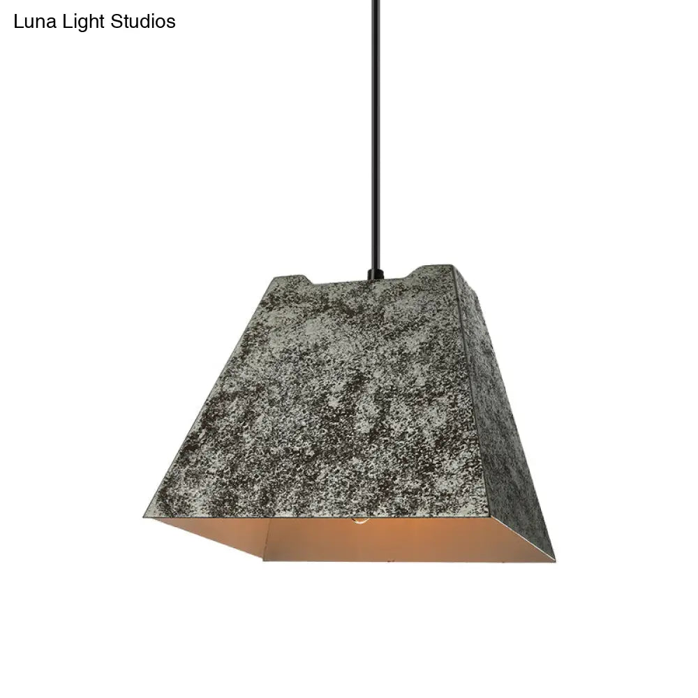 Industrial Style Iron Pendant Light Fixture - 4-Light Aged Black Shade - Indoor Hanging Lighting