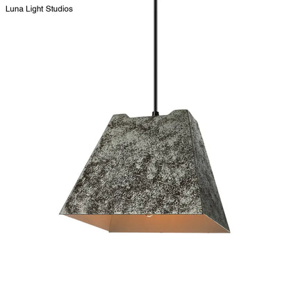 Industrial Style Iron Pendant Light Fixture - 4-Light Aged Black Shade - Indoor Hanging Lighting