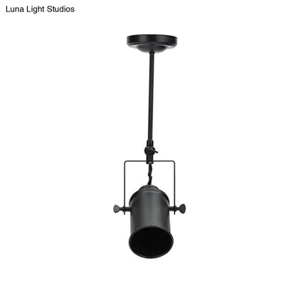DecorBites™ DecorBites™ Industrial Style Metallic Cylinder Dining Room Semi-Flush Light Track Fixture - Rotatable, Black/White, 1/2/3 Heads