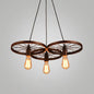 Industrial Style Metallic Multi-Light Pendant with Wheel Design - Perfect for Restaurants