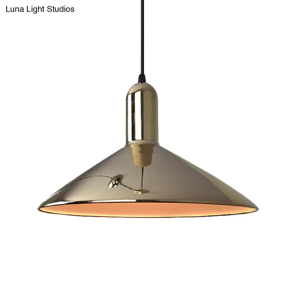 Industrial Style Pendant Light Fixture: Iron Gold/Silver Down Lighting, 1-Bulb, Perfect for Living Room