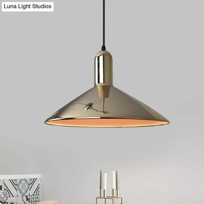 Industrial Style Pendant Light Fixture: Iron Gold/Silver Down Lighting, 1-Bulb, Perfect for Living Room