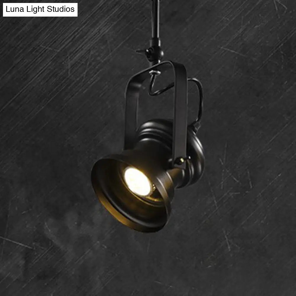 DecorBites™ DecorBites™ Industrial Style Semi Flush mount Light Fixture 1-Light Metal Camera  Spotlight Flush Mount Lamp in Black