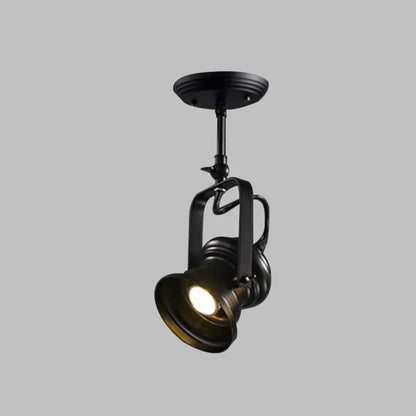 DecorBites™ DecorBites™ Industrial Style Semi Flush mount Light Fixture 1-Light Metal Camera  Spotlight Flush Mount Lamp in Black
