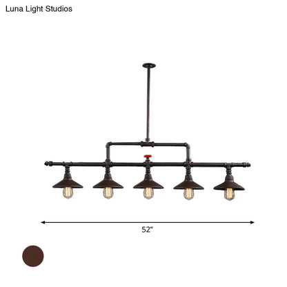 DecorBites™ Industrial Style Wrought Iron 3/5 Lights Island Light Fixture for Restaurant