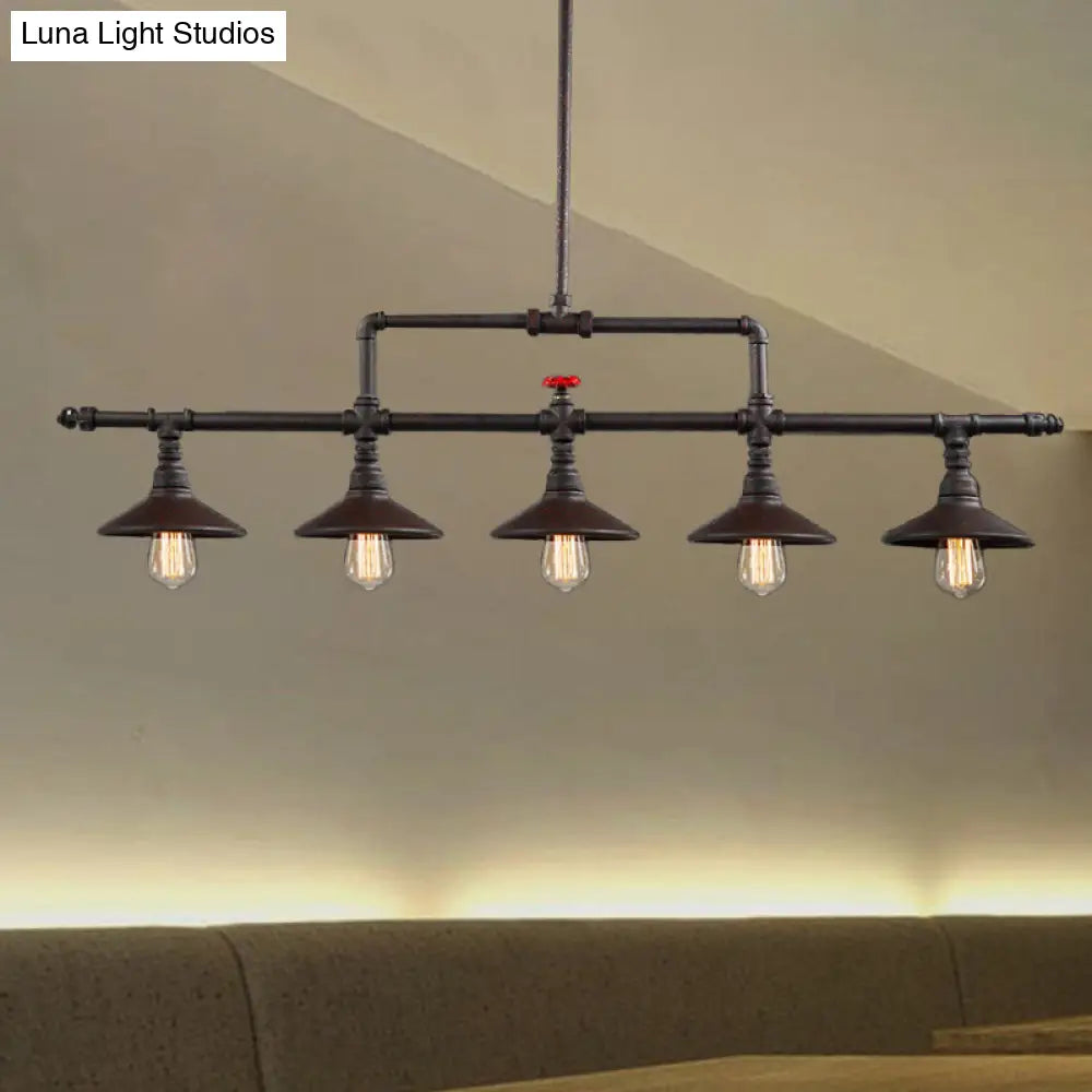 DecorBites™ Industrial Style Wrought Iron 3/5 Lights Island Light Fixture for Restaurant