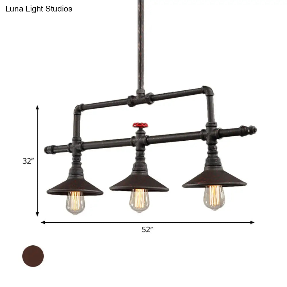 DecorBites™ Industrial Style Wrought Iron 3/5 Lights Island Light Fixture for Restaurant