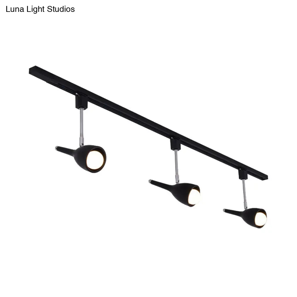 DecorBites™ DecorBites™ Industrial Stylish Bell Track Light - 3-Light Metallic Rotatable Semi Flush Mount Spotlight for Kitchen - Black/White