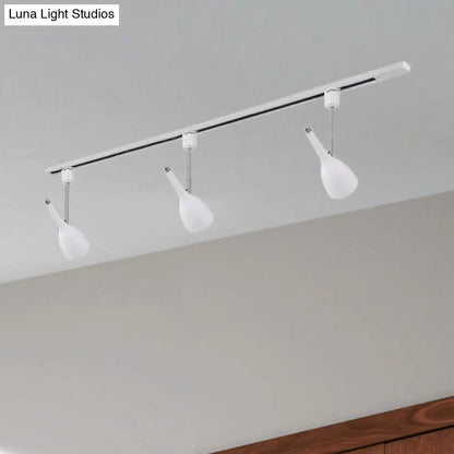 DecorBites™ DecorBites™ Industrial Stylish Bell Track Light - 3-Light Metallic Rotatable Semi Flush Mount Spotlight for Kitchen - Black/White