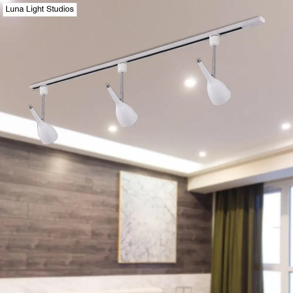 DecorBites™ DecorBites™ Industrial Stylish Bell Track Light - 3-Light Metallic Rotatable Semi Flush Mount Spotlight for Kitchen - Black/White