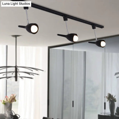 DecorBites™ DecorBites™ Industrial Stylish Bell Track Light - 3-Light Metallic Rotatable Semi Flush Mount Spotlight for Kitchen - Black/White