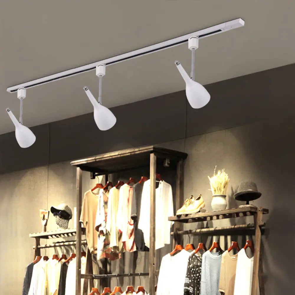 DecorBites™ DecorBites™ Industrial Stylish Bell Track Light - 3-Light Metallic Rotatable Semi Flush Mount Spotlight for Kitchen - Black/White