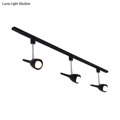 DecorBites™ DecorBites™ Industrial Stylish Bell Track Light - 3-Light Metallic Rotatable Semi Flush Mount Spotlight for Kitchen - Black/White