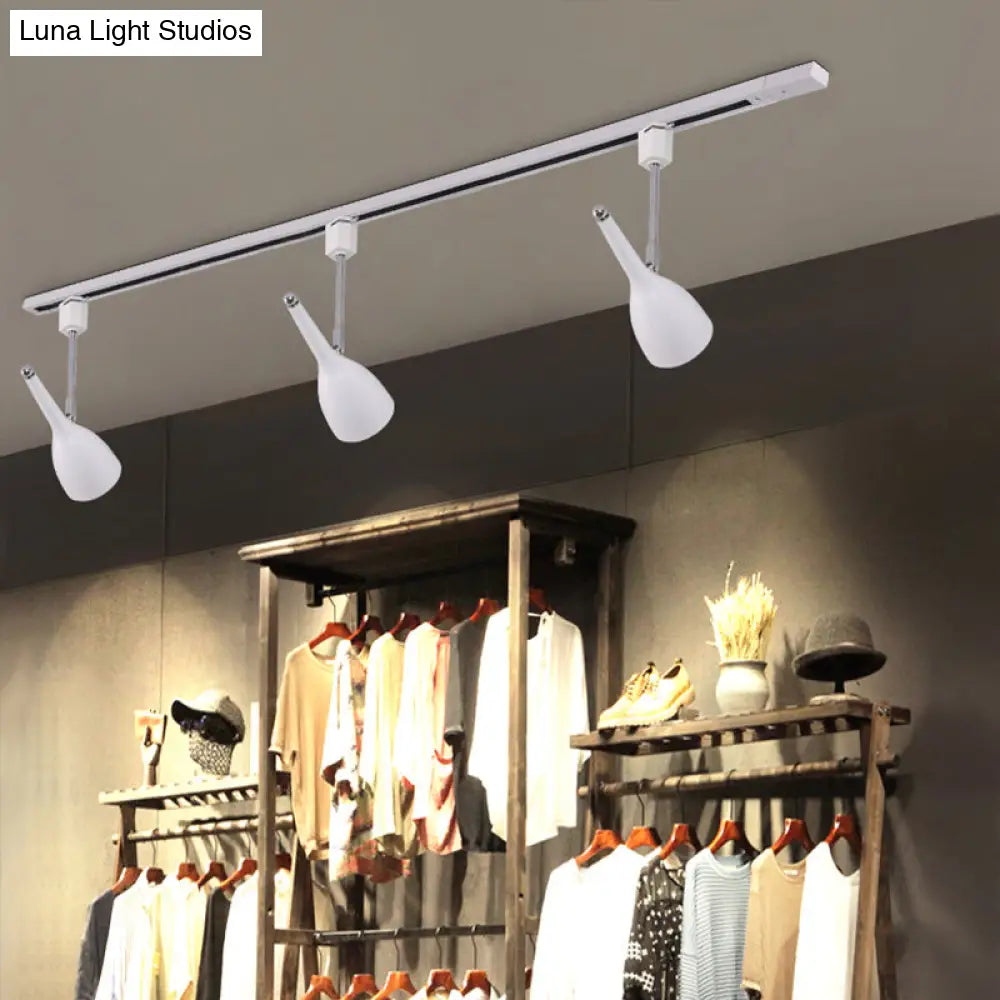 DecorBites™ DecorBites™ Industrial Stylish Bell Track Light - 3-Light Metallic Rotatable Semi Flush Mount Spotlight for Kitchen - Black/White