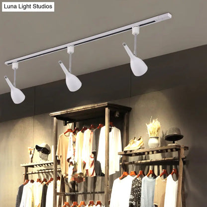 DecorBites™ DecorBites™ Industrial Stylish Bell Track Light - 3-Light Metallic Rotatable Semi Flush Mount Spotlight for Kitchen - Black/White