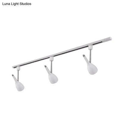 DecorBites™ DecorBites™ Industrial Stylish Bell Track Light - 3-Light Metallic Rotatable Semi Flush Mount Spotlight for Kitchen - Black/White