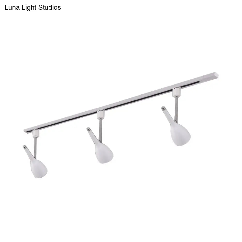 DecorBites™ DecorBites™ Industrial Stylish Bell Track Light - 3-Light Metallic Rotatable Semi Flush Mount Spotlight for Kitchen - Black/White