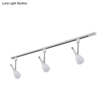 DecorBites™ DecorBites™ Industrial Stylish Bell Track Light - 3-Light Metallic Rotatable Semi Flush Mount Spotlight for Kitchen - Black/White