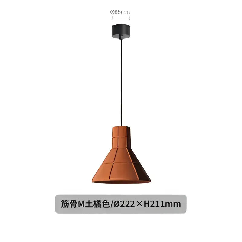 Industrial terracotta cement pendant lamp with conical design black ceiling mount for dining room decorbites cement pendant