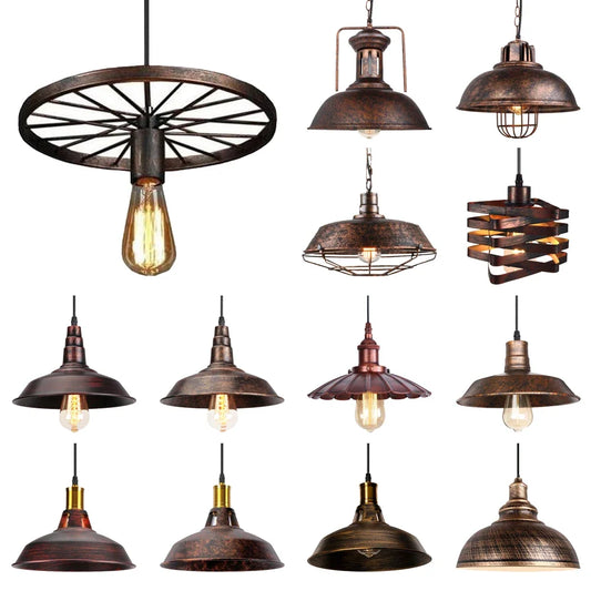 Industrial Vintage Black Iron Pendant Light