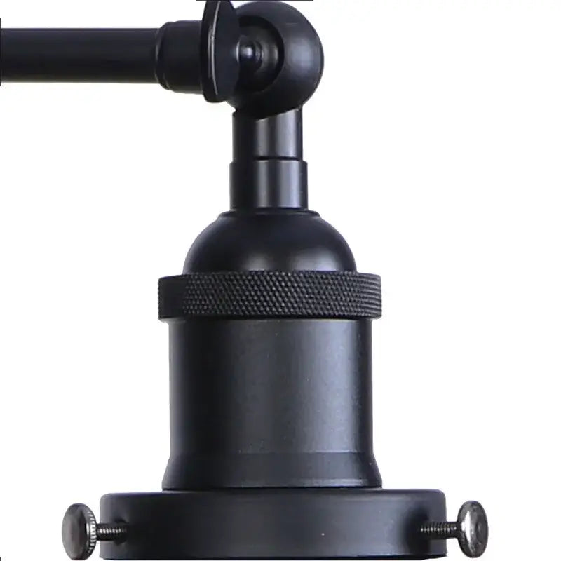Industrial vintage black led wall lamp with matte metal finish textured knurled ring and adjustable arm decorbites black led