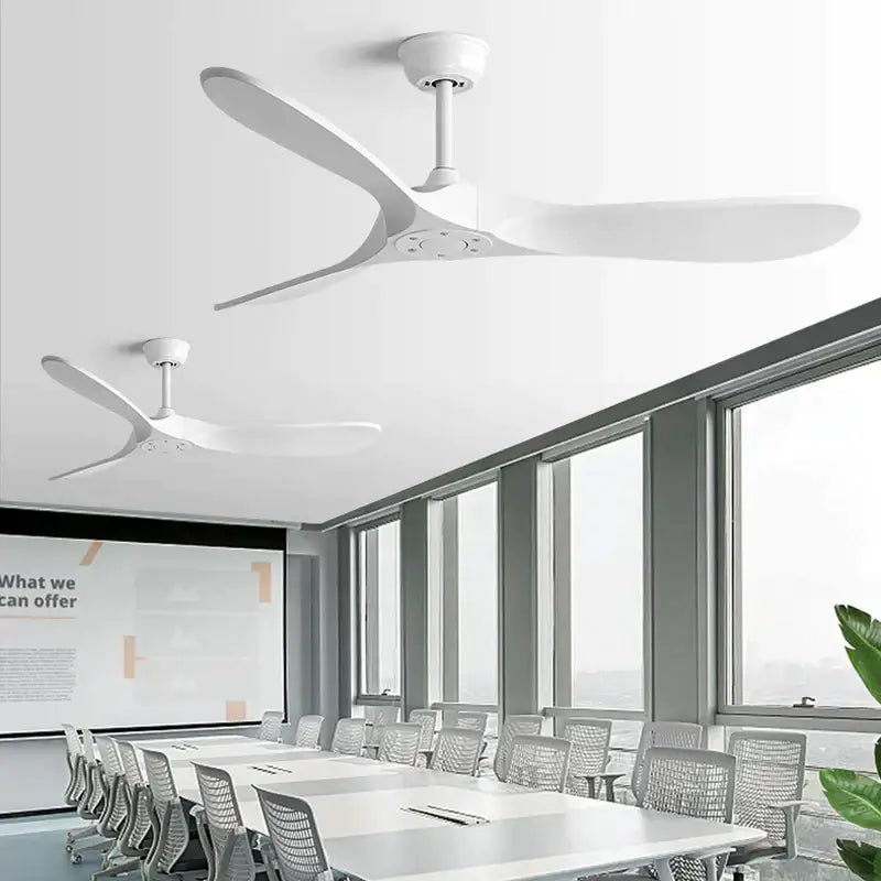 White ceiling fan with sleek modern blades and minimalist design for decorbites industrial vintage ceiling living room use