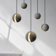 Modern concrete pendant lamp with matte gray finish and warm glow for kitchen dining room decorbites industrial vintage cement