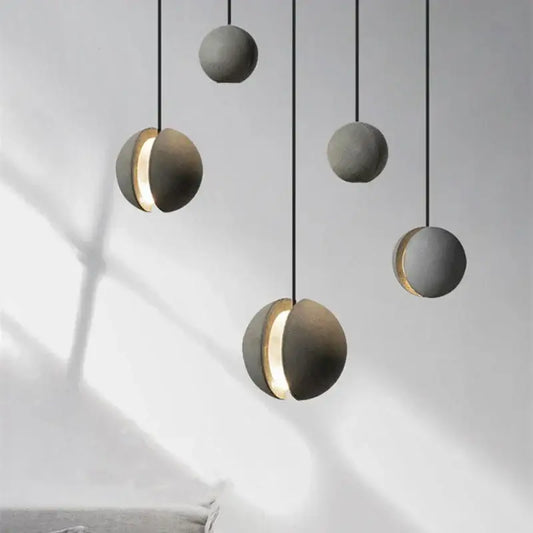 Modern concrete pendant lamp with matte gray finish and warm glow for kitchen dining room decorbites industrial vintage cement