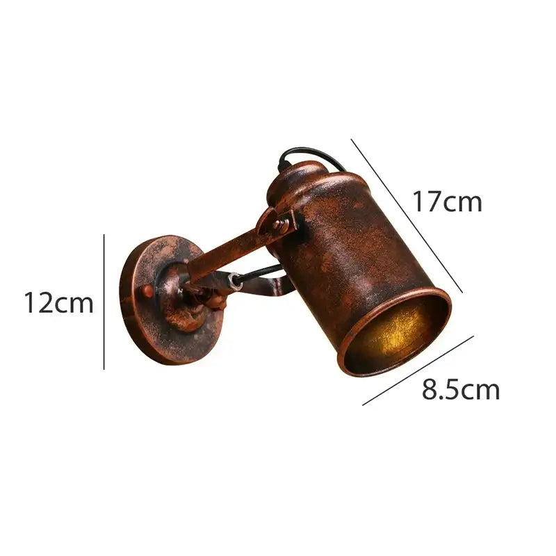 Industrial vintage copper wall lamp with rustic bronze finish adjustable spotlight for bedroom decorbites wall lamp