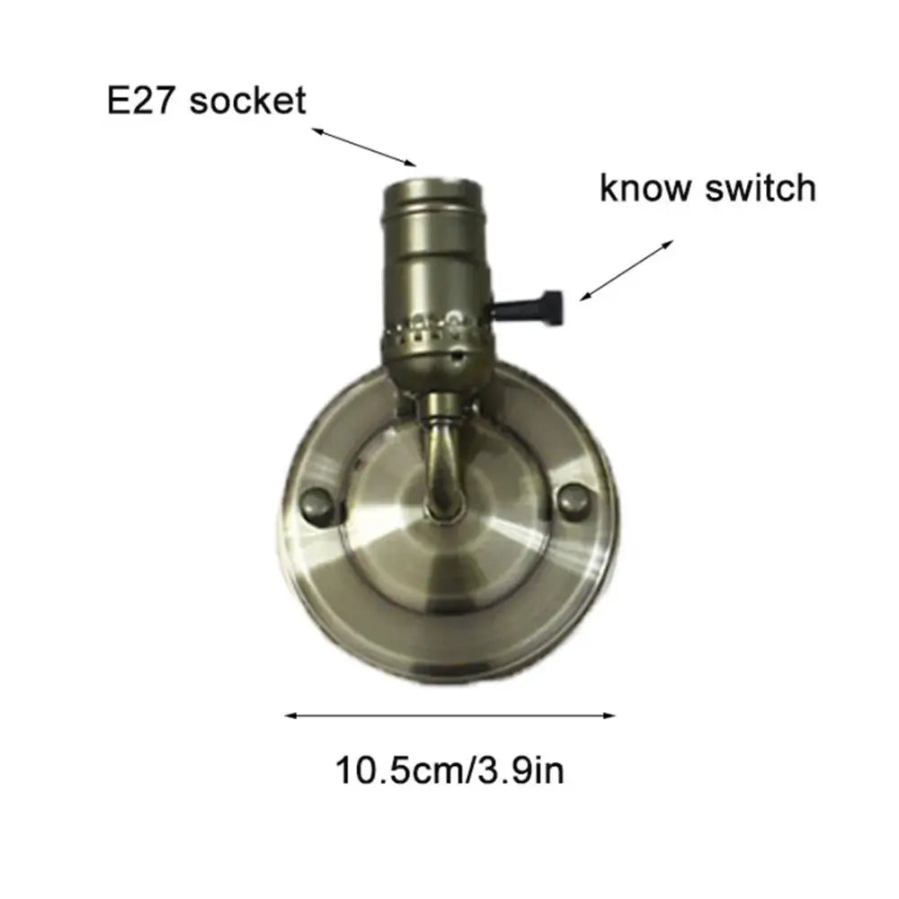 Brass-finished industrial vintage multi color wall sconce lamp with e27 socket and toggle switch set of 4 for bedroom