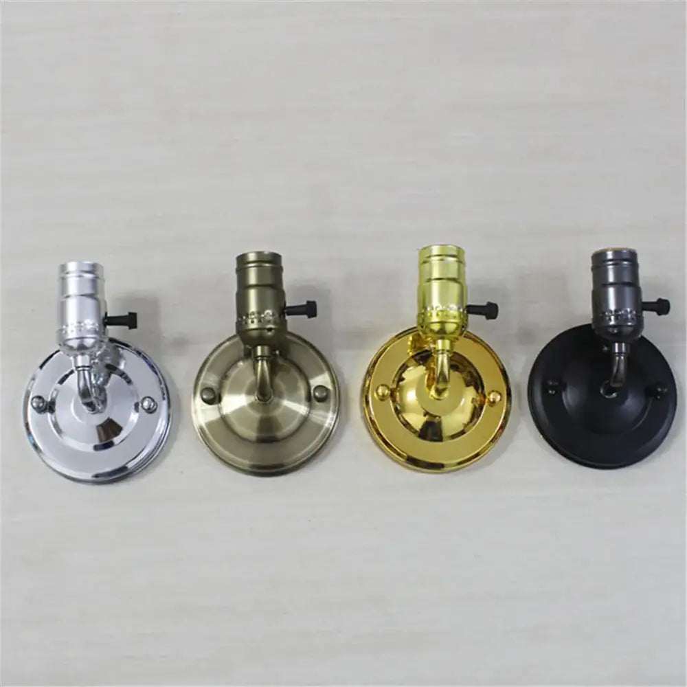 Industrial vintage multi color wall sconce lamp set of 4 in chrome brushed nickel gold and black finishes for bedroom use