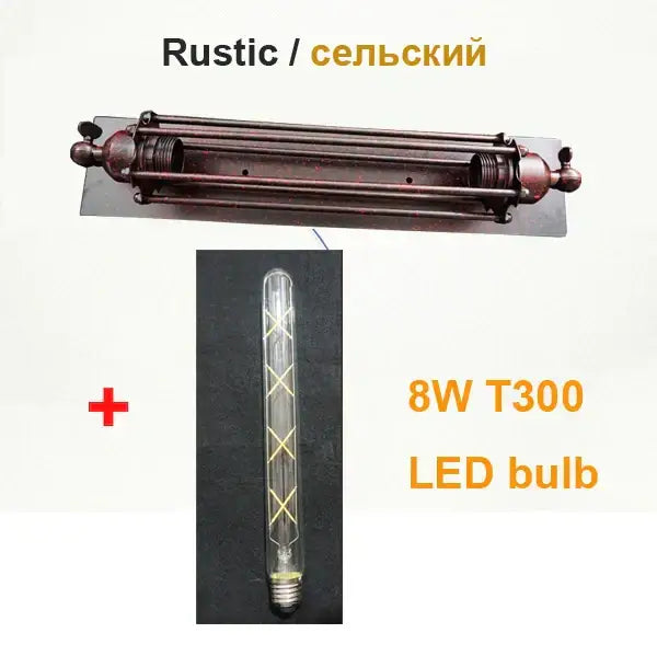Rustic industrial wall lamp with dark bronze finish and 8w t300 led bulb for decorbites industrial wall bedroom sconce