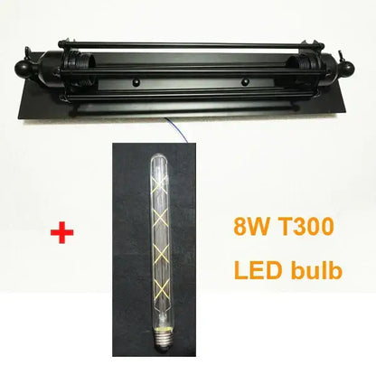 Black industrial wall lamp with sleek elongated design and matching bracket for bedroom decorbites industrial wall lamp