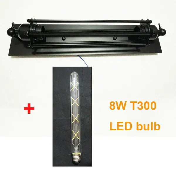 Black industrial wall lamp with sleek elongated design and matching bracket for bedroom decorbites industrial wall lamp