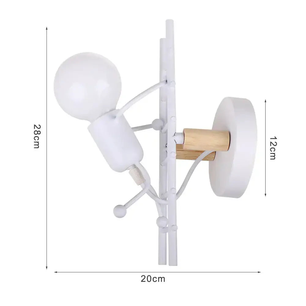 White and light wood minimalist industrial led wall sconce with articulated arm and spherical bulb for bedroom decorbites industrial led