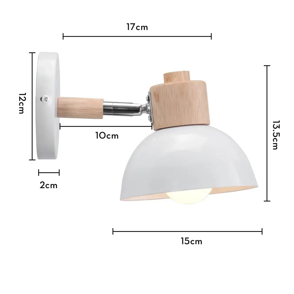 White metal and wood wall sconce with sleek modern design for bedroom decorbites industrial led lighting