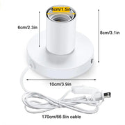 Industrial white table lamp base by decorbites with cylindrical design, circular mounting plate, and 170cm power cord