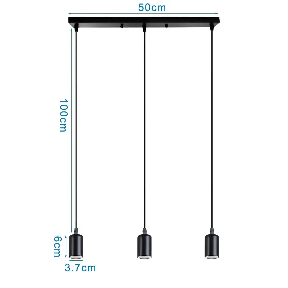 Black minimalist industrial wood pendant light with three cylindrical shades for dining room decorbites industrial wood pendant
