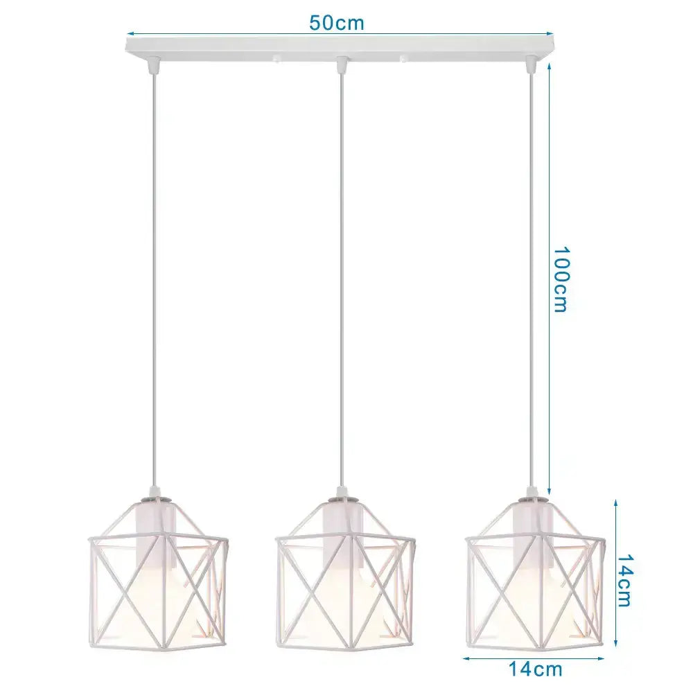 White geometric industrial wood pendant light with three cube shades for black and white dining room decorbites industrial wood pendant
