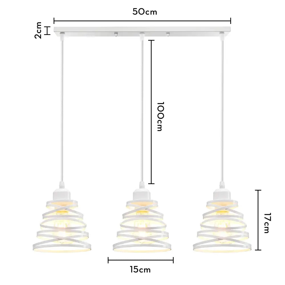 White modern pendant light with three tiered spiral shades for decorbites industrial wood pendant dining room fixture