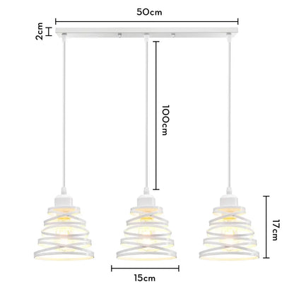 White modern pendant light with three tiered spiral shades for decorbites industrial wood pendant dining room fixture