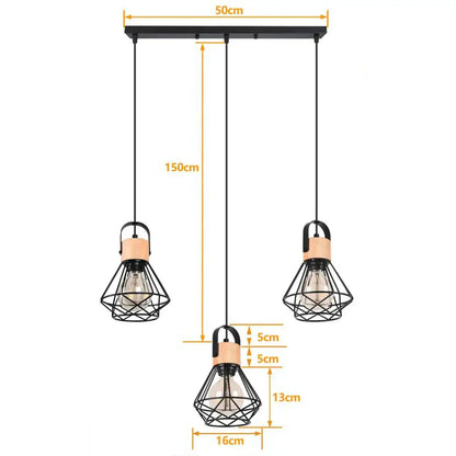 Industrial wood pendant light black metal with wooden accents and exposed bulb for white dining room decorbites industrial wood
