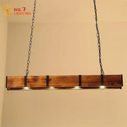 Rustic wooden bar pendant lights with black metal accents and four embedded lights for dining room decorbites industrial wood pendant