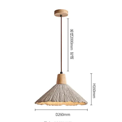 Rustic industrial woven concrete pendant light with natural-toned shade and wooden accents for kitchen decorbites concrete pendant