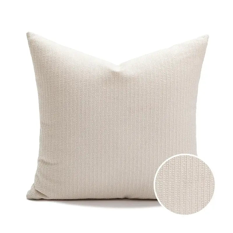 Beige ribbed linen throw pillow cover complementing decorbites ins wind matcha green faux fur living room decor
