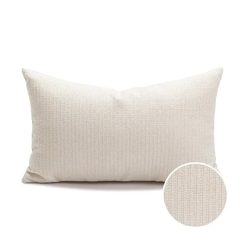 Beige rectangular pillow with subtle ribbed texture for ins wind matcha green faux fur throw pillow decorbites ins wind