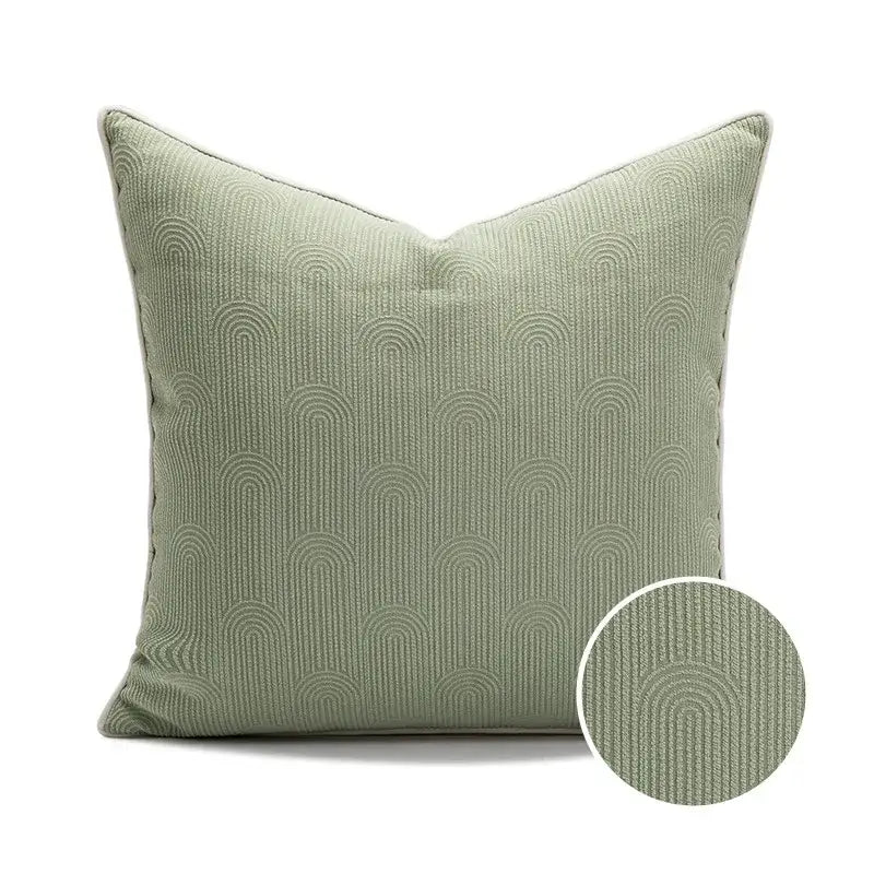 A square-shaped ins wind matcha green faux fur throw pillow with a textured pattern for living room decorbites ins wind