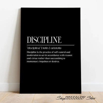 Inspirational Discipline Art Canvas Print for Home