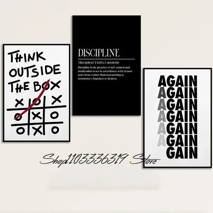 Inspirational Discipline Art Canvas Print for Home