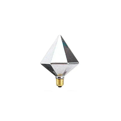 A faceted clear glass diamond shaped fireworks led bulb with gold base for decorbites 3d fireworks bedroom star night light